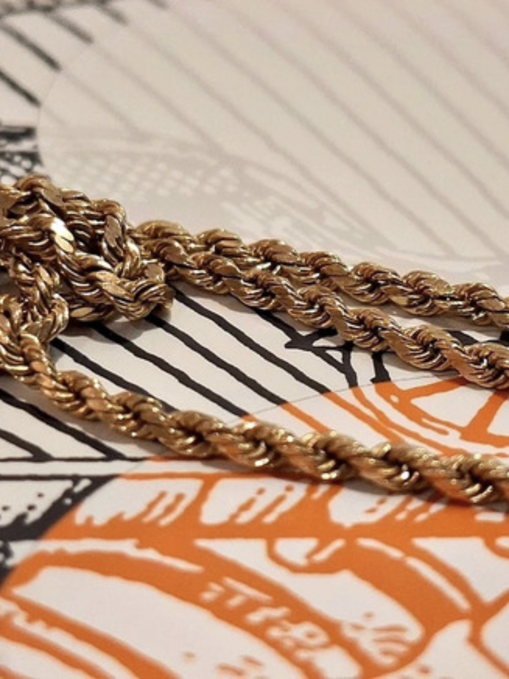 YELLOW  GOLD NECKLACE  SOLID CHAIN NECKLACE